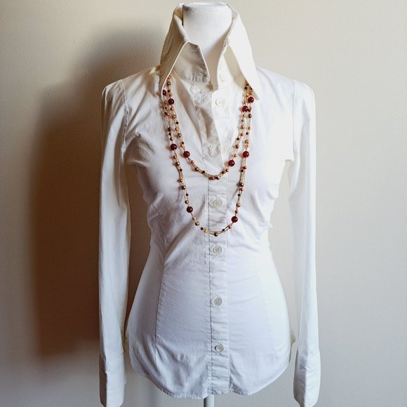 Woman's Long Necklace with Natural Pearl Amber Silk thread